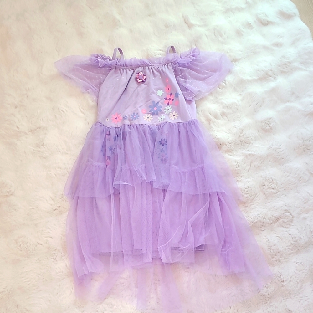 Purple Floral Tulle Dress